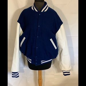 Wool & Leather Varsity Jacket Size L